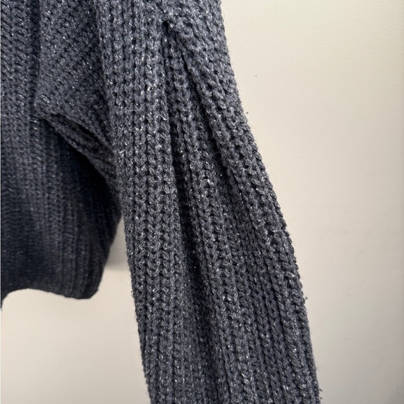 Madewell Pleat-Sleeve Pullover Sweater in Ashland Slate Drake Gray Size Large - Picture 6 of 11